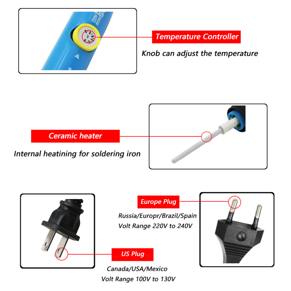 Adjustable Temperature Electric Soldering Iron Welding Solder Heating Nib Repair Tool