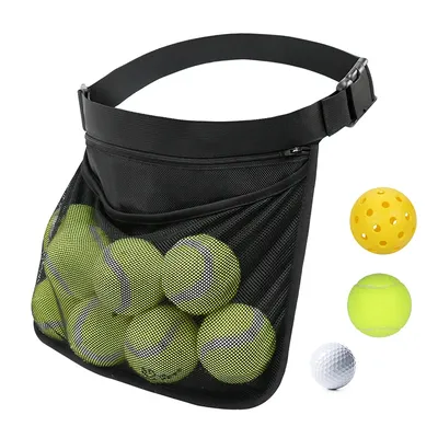 Adjustable Tennis Ball Band Holder Pickleball Golf Waist Pouch, Multifunctional Mesh Waist Hip Bag Carrier for Sports Adjustable Tennis Ball Band Holder Pickleball Golf Waist Pouch, Multifunctional Mesh Waist Hip Bag Carrier for Sports