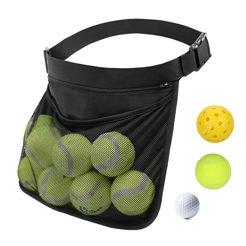 Adjustable Tennis Ball Band Holder Pickleball Golf Waist Pouch, Multifunctional Mesh Waist Hip Bag Carrier for Sports Adjustable Tennis Ball Band Holder Pickleball Golf Waist Pouch, Multifunctional Mesh Waist Hip Bag Carrier for Sports