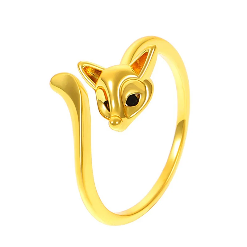 Adjustable Vintage Design Fox Ring