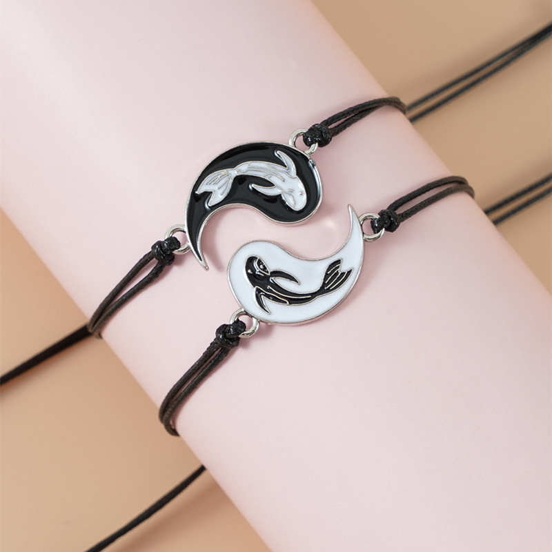Adjustable Yin and Yang Friendship Bracelet Set