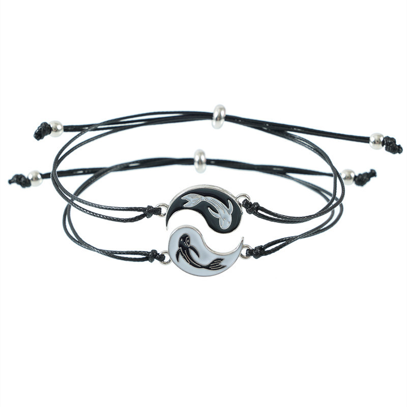 Adjustable Yin and Yang Friendship Bracelet Set