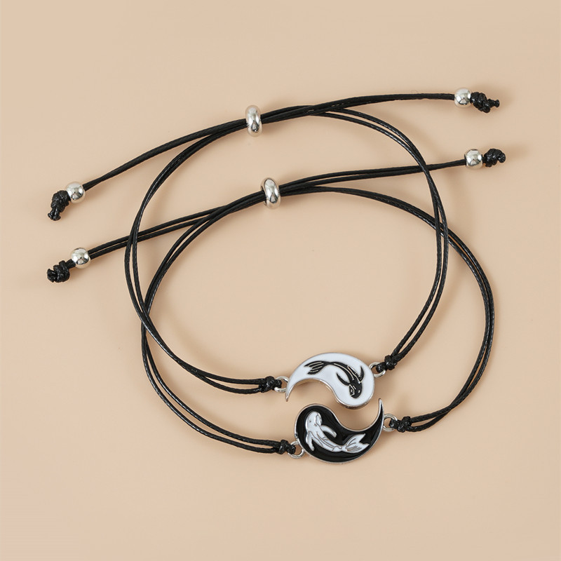 Adjustable Yin and Yang Friendship Bracelet Set