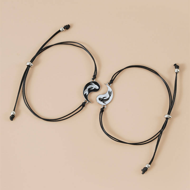 Adjustable Yin and Yang Friendship Bracelet Set