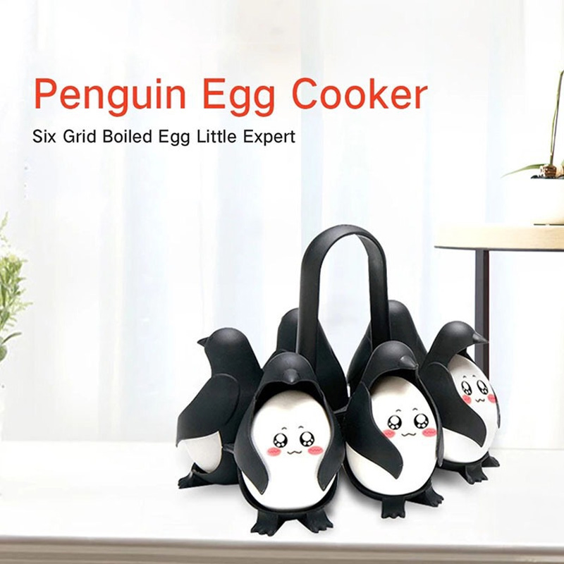 Adorable 6 Slot Penguin Egg Cooker