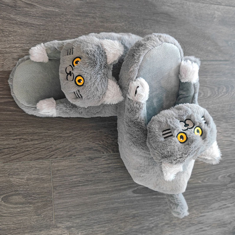 Adorable Furry House Cat Slippers Adorable Furry House Cat Slippers