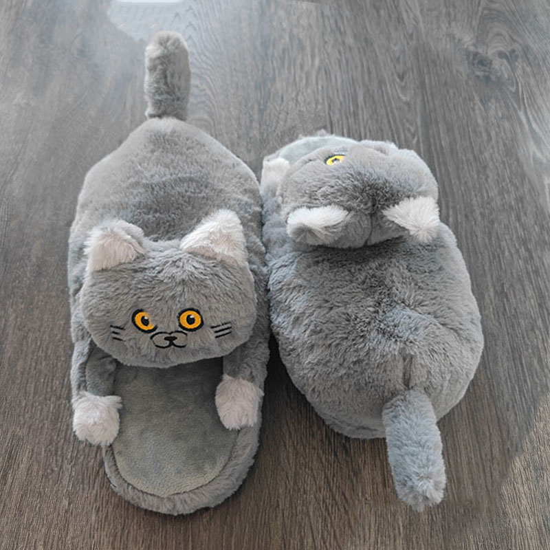 Adorable Furry House Cat Slippers Adorable Furry House Cat Slippers