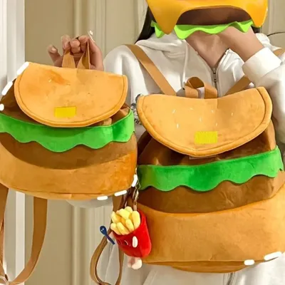Adorable Plush Burger Backpack Adorable Plush Burger Backpack