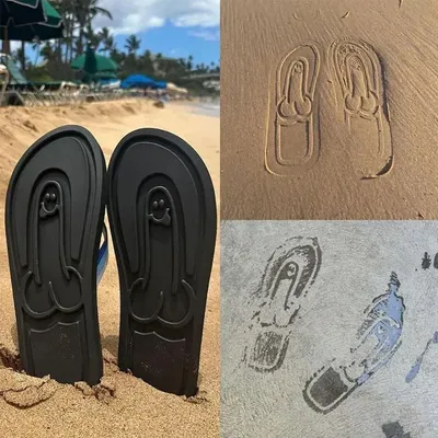 Adult Creative Quirky Dick Flops Slippers, Beach Flip Flops, Spread Hap Penis Hidden Penis Flops, Playful Quick Drying