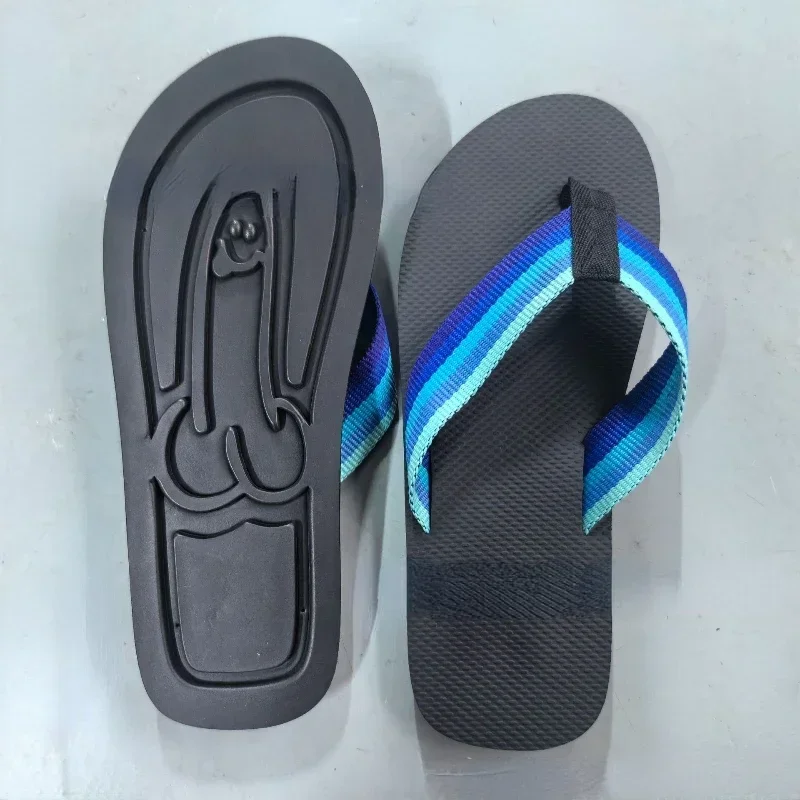 Adult Creative Quirky Dick Flops Slippers, Beach Flip Flops, Spread Hap Penis Hidden Penis Flops, Playful Quick Drying