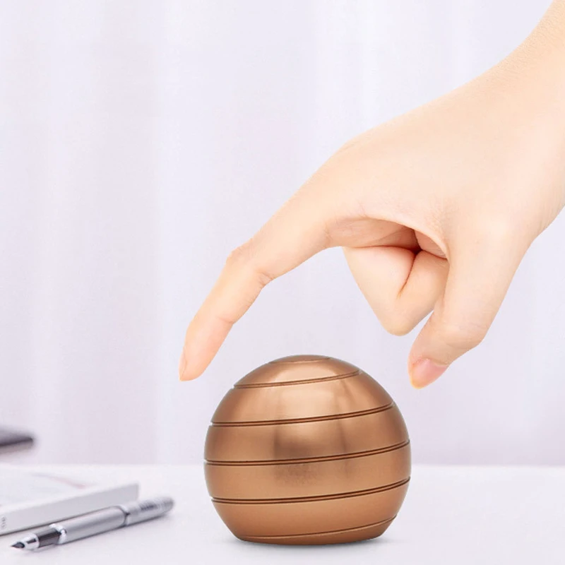 Adult Desktop Stress Relief Metal Toy Aluminum Alloy Decompression Hypnosis Rotary Gyro Fingertip Toy Kinetic Round