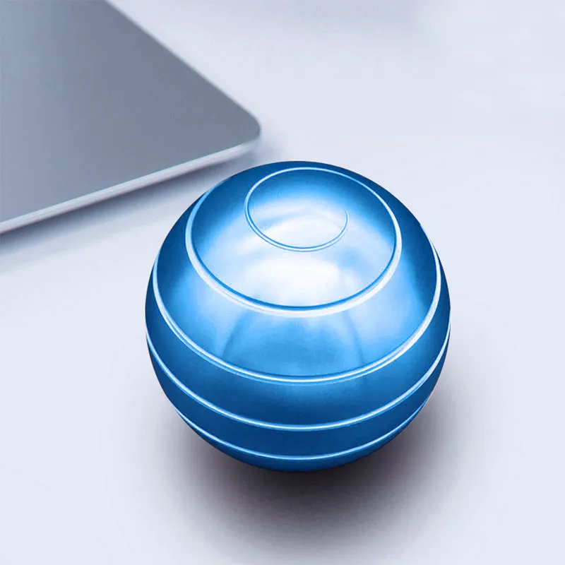 Adult Desktop Stress Relief Metal Toy Aluminum Alloy Decompression Hypnosis Rotary Gyro Fingertip Toy Kinetic Round