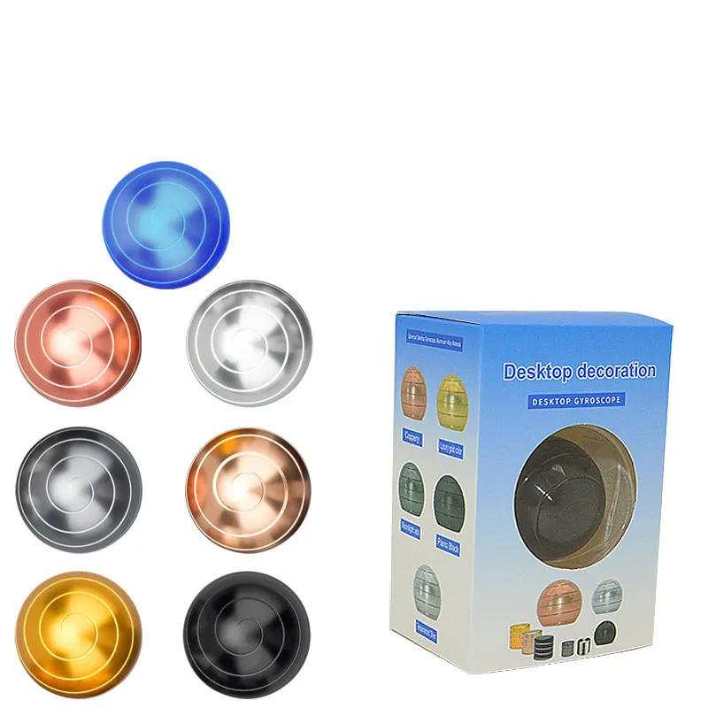 Adult Desktop Stress Relief Metal Toy Aluminum Alloy Decompression Hypnosis Rotary Gyro Fingertip Toy Kinetic Round