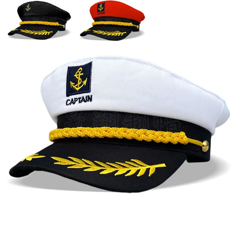 Adult Yacht Sailor Captain Hat Adjustable Men's and Women's Party Hat Makeup Ball Dressing Event Excellent Stylish