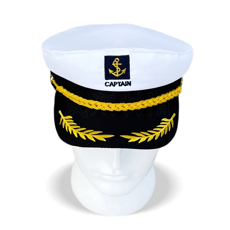 Adult Yacht Sailor Captain Hat Adjustable Men's and Women's Party Hat Makeup Ball Dressing Event Excellent Stylish Adult Yacht Sailor Captain Hat Adjustable Men's and Women's Party Hat Makeup Ball Dressing Event Excellent Stylish