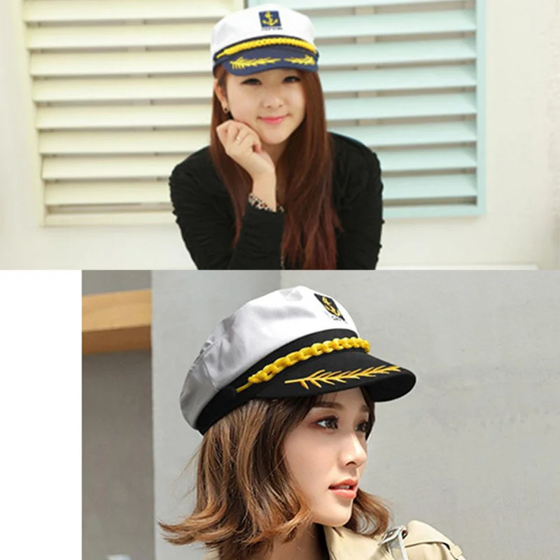 Adult Yacht Sailor Captain Hat Adjustable Men's and Women's Party Hat Makeup Ball Dressing Event Excellent Stylish Adult Yacht Sailor Captain Hat Adjustable Men's and Women's Party Hat Makeup Ball Dressing Event Excellent Stylish