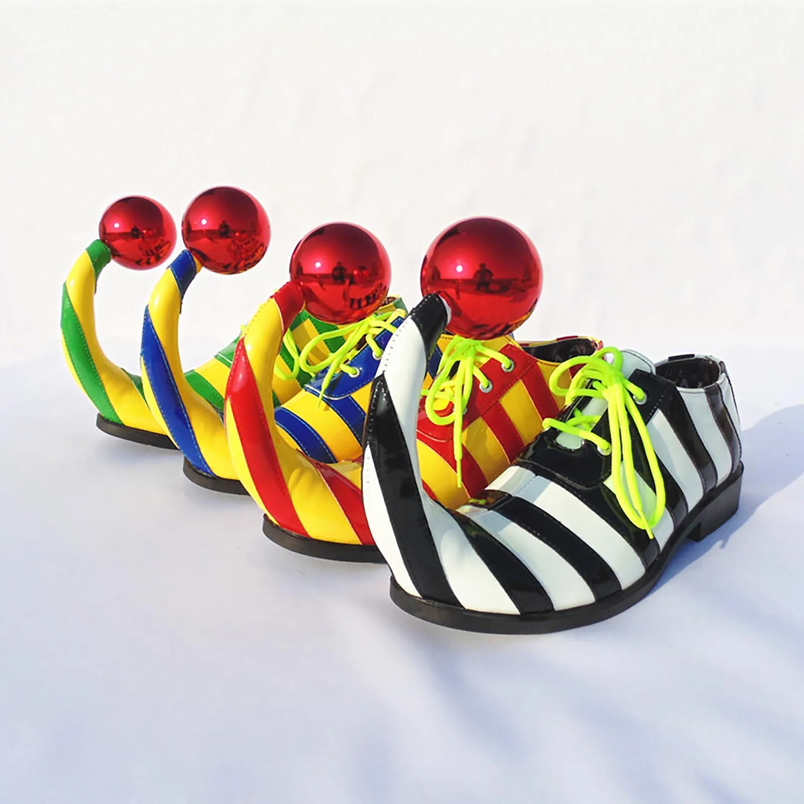 Adults Clown Shoes with Red Ball Halloween Carnival Theme Party Funny Circus Club Cosplay Performance Costume Adults Clown Shoes with Red Ball Halloween Carnival Theme Party Funny Circus Club Cosplay Performance Costume