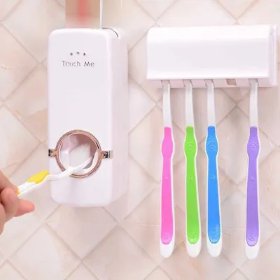 Affordable Dental Care Toothbrush Holder / Toothpaste Dispenser Set Affordable Dental Care Toothbrush Holder / Toothpaste Dispenser Set