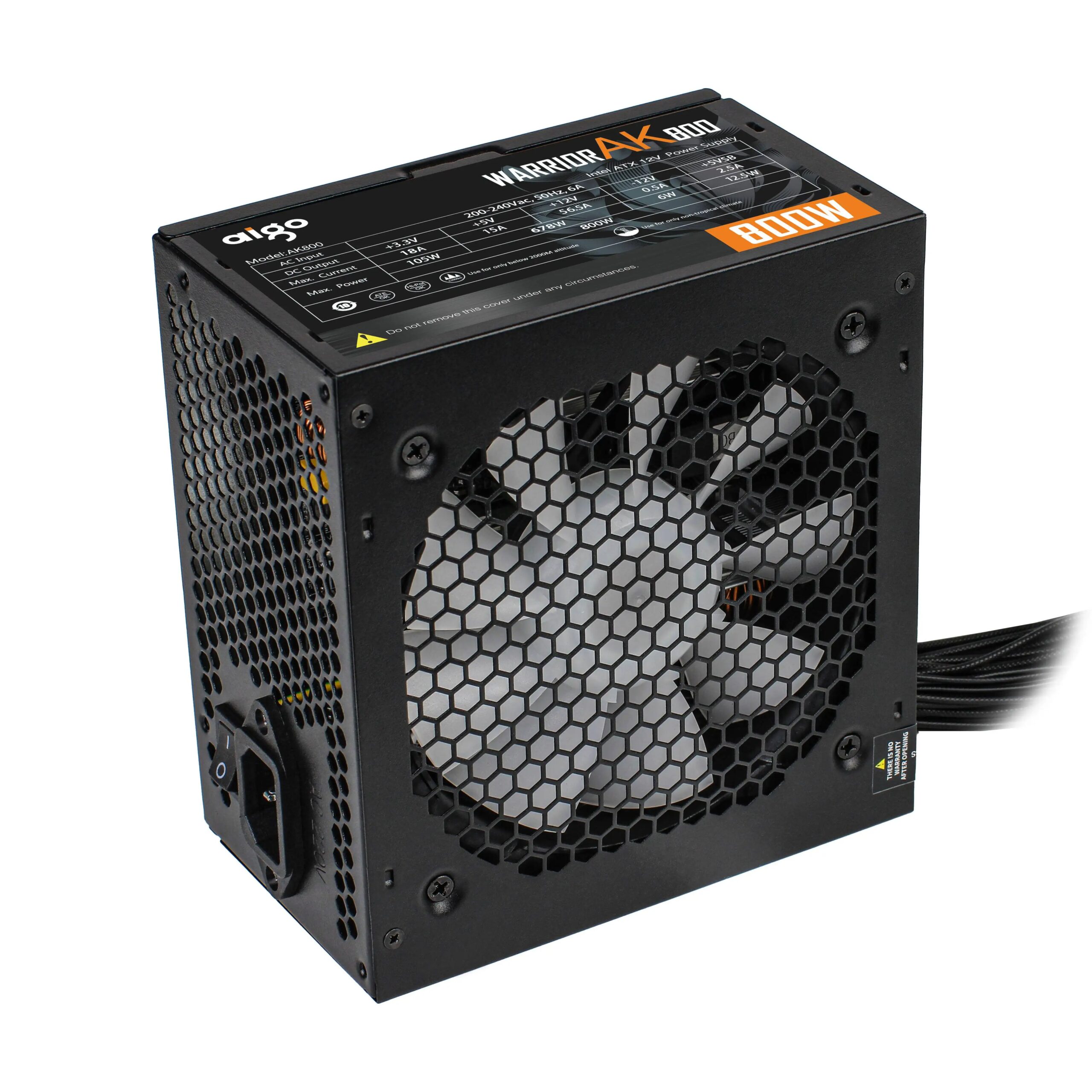 Aigo AK PC PSU Power Supply Unit 500W 600W 700W 800W 1000W Gaming 120mm RGB Fan 220V ATX Desktop computer Power Supply