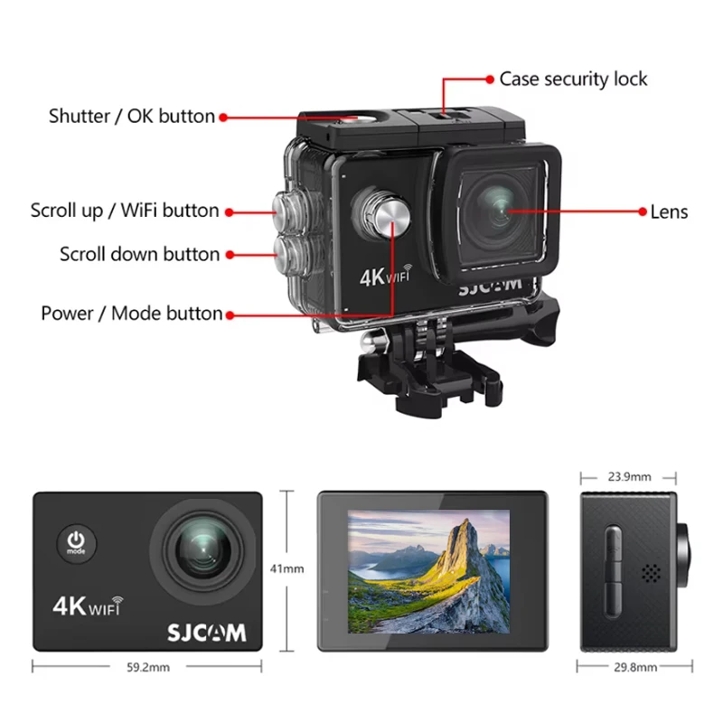 Air Action Camera with 4K Video 30M Waterproof 2.4G WiFi Sports Camera Action Cam Sports Camera bicycle motorcycles Air Action Camera with 4K Video 30M Waterproof 2.4G WiFi Sports Camera Action Cam Sports Camera bicycle motorcycles