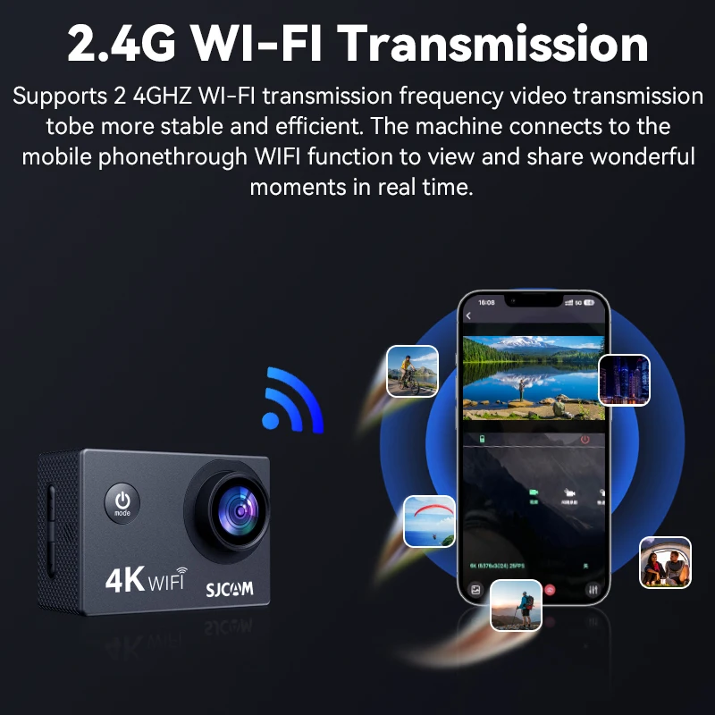 Air Action Camera with 4K Video 30M Waterproof 2.4G WiFi Sports Camera Action Cam Sports Camera bicycle motorcycles Air Action Camera with 4K Video 30M Waterproof 2.4G WiFi Sports Camera Action Cam Sports Camera bicycle motorcycles