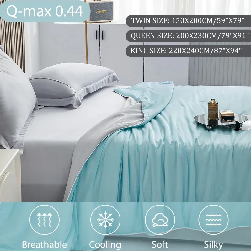 Air Condition Comforter for Summer Pure Color Ice Silk Cooling Blanket Lightweight and Smooth Twin/King Size Cold Quilt Air Condition Comforter for Summer Pure Color Ice Silk Cooling Blanket Lightweight and Smooth Twin/King Size Cold Quilt