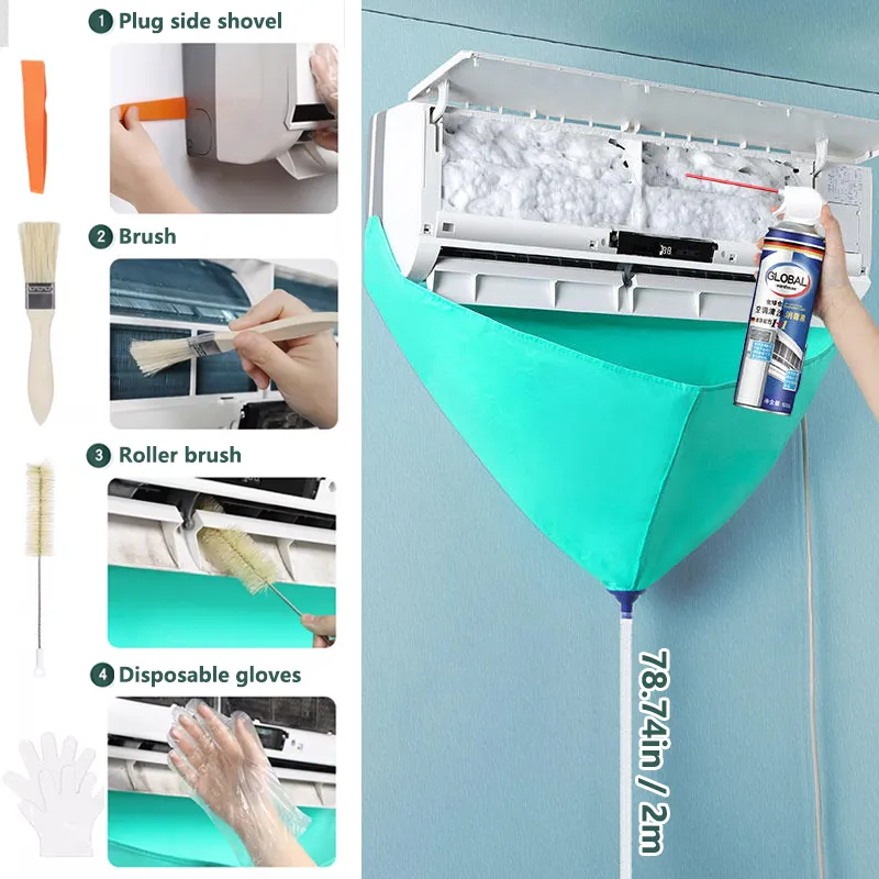 Air Conditioning Cleaning Kit Leak Proof Cover Full Set of Air Conditioner Cleaner with Water Pipe Disassembly-free Air Conditioning Cleaning Kit Leak Proof Cover Full Set of Air Conditioner Cleaner with Water Pipe Disassembly-free