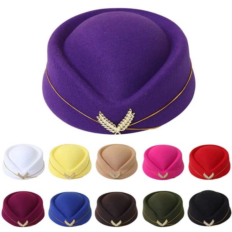 Air Hostesses Hat Stewardess Hat Beret Hat Women Formal Uniform Caps Accessory Party Hats Costume Accessories Air Hostesses Hat Stewardess Hat Beret Hat Women Formal Uniform Caps Accessory Party Hats Costume Accessories