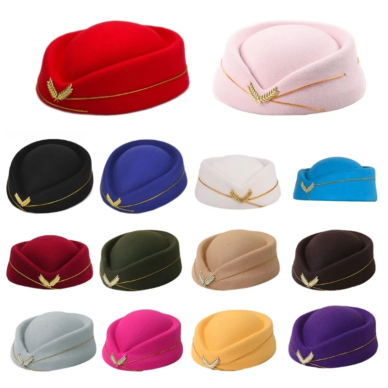 Air Hostesses Hat Stewardess Hat Beret Hat Women Formal Uniform Caps Accessory Party Hats Costume Accessories Air Hostesses Hat Stewardess Hat Beret Hat Women Formal Uniform Caps Accessory Party Hats Costume Accessories