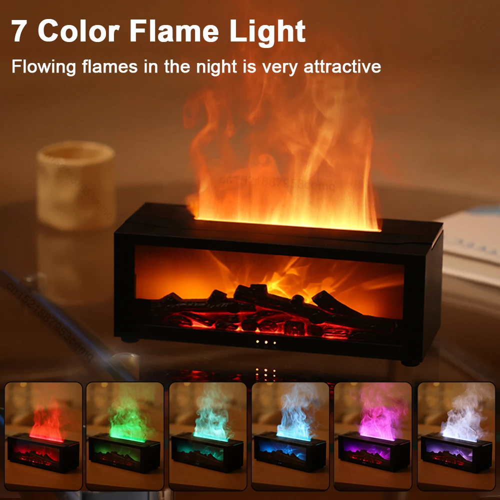 Air Humidifier Essential Oils Humidifiers Home Aroma Humidifier Flame Automatic Fragrance Diffuser With LED Light