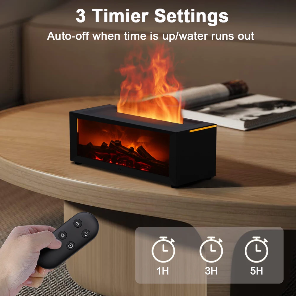 Air Humidifier Essential Oils Humidifiers Home Aroma Humidifier Flame Automatic Fragrance Diffuser With LED Light