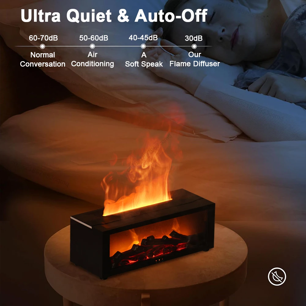 Air Humidifier Essential Oils Humidifiers Home Aroma Humidifier Flame Automatic Fragrance Diffuser With LED Light
