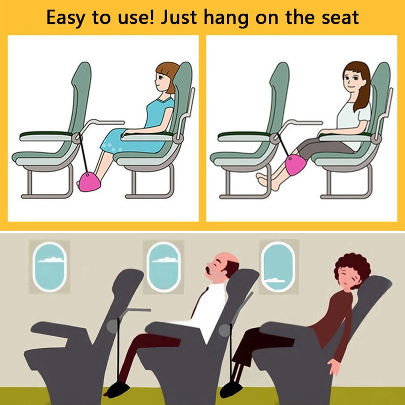 Airplane Foot Hammock with Carry Bag
