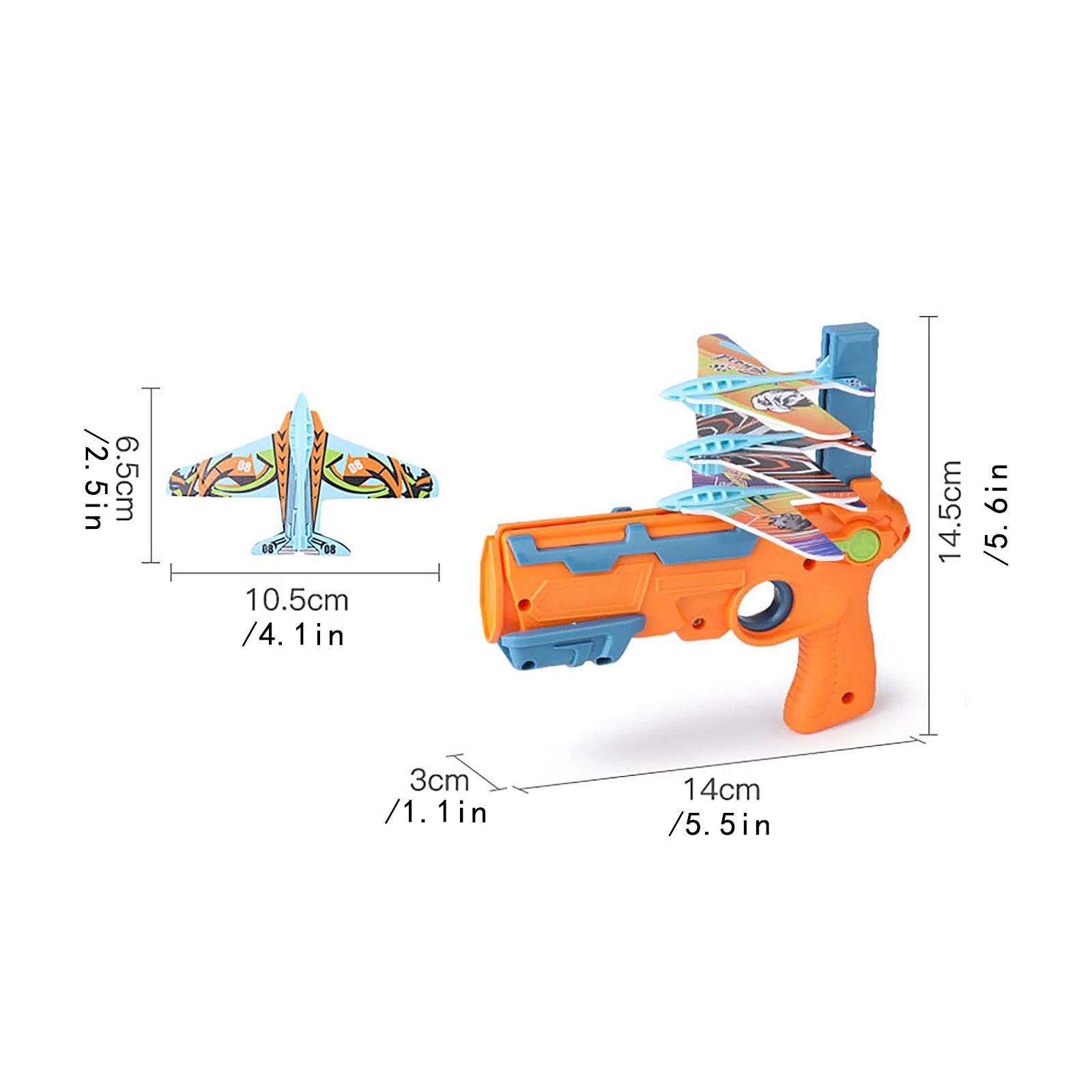 Airplane Launcher Gun With 6 Small Plane Toy Funny Airplane Toys for Kids Plane Catapult Gun Shooting Game Gift