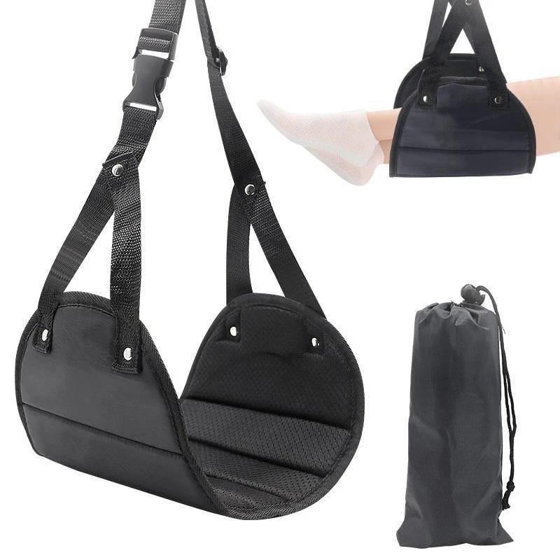 Airplane Travel Foot Rest Portable Travel Foot Hammock Adjustable Flying Foot Rest for Long Flight Bus Train Office Home