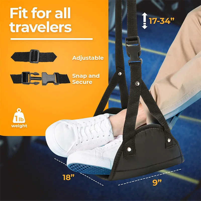Airplane Travel Foot Rest Portable Travel Foot Hammock Adjustable Flying Foot Rest for Long Flight Bus Train Office Home Airplane Travel Foot Rest Portable Travel Foot Hammock Adjustable Flying Foot Rest for Long Flight Bus Train Office Home