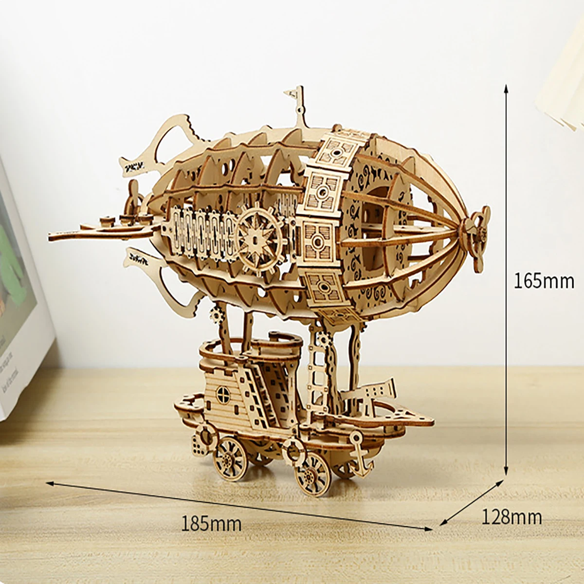 Airship 3D Car Wooden Puzzle Scale Model,DIY Model Kit, Handcraft Gift,Home Decoration,Mechanical Model Kit, Building