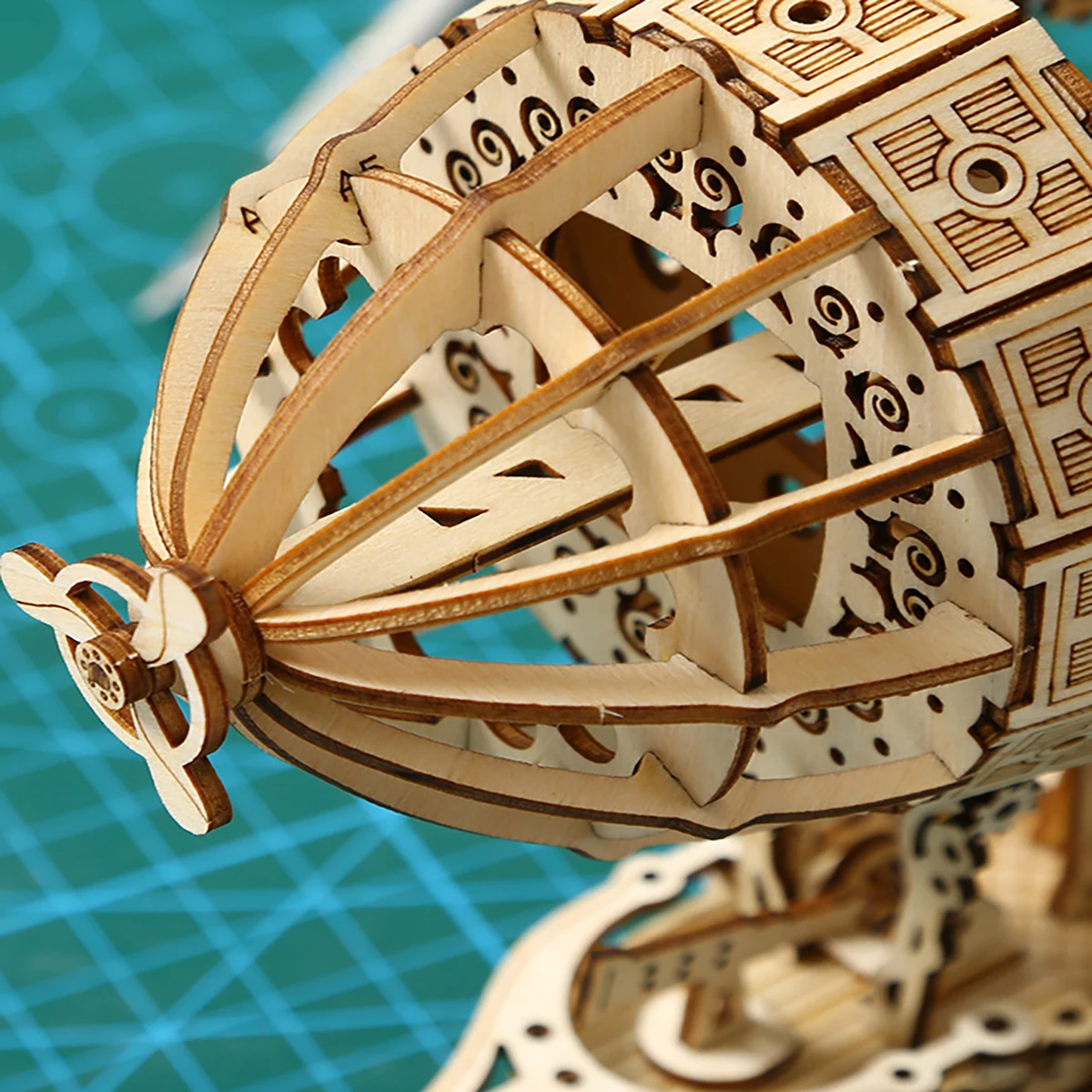 Airship 3D Car Wooden Puzzle Scale Model,DIY Model Kit, Handcraft Gift,Home Decoration,Mechanical Model Kit, Building