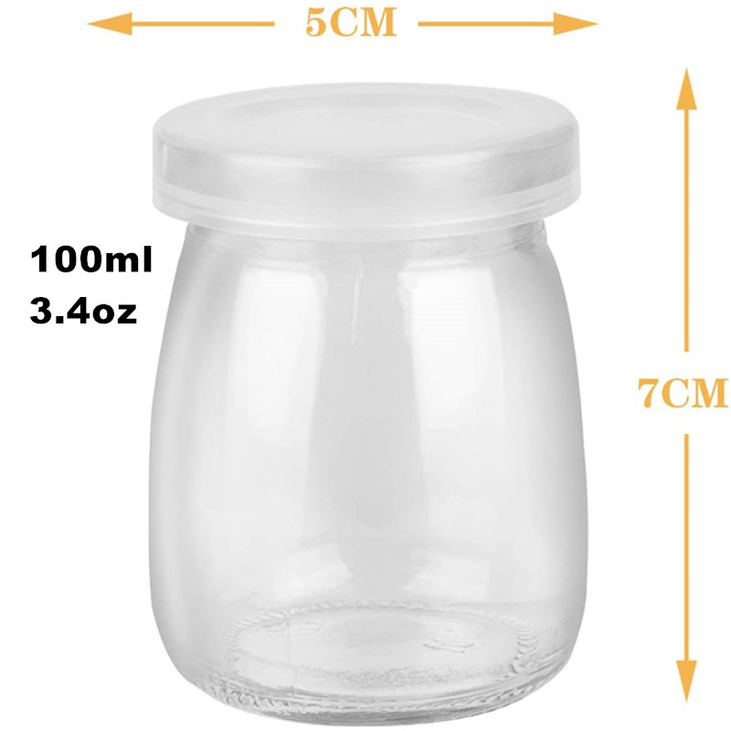 Airtight 100ml Pudding Glass Jars (8pcs)