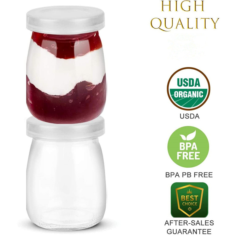 Airtight 100ml Pudding Glass Jars (8pcs)