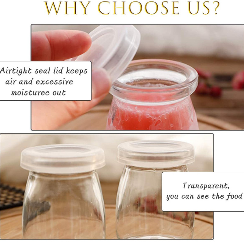 Airtight 100ml Pudding Glass Jars (8pcs)