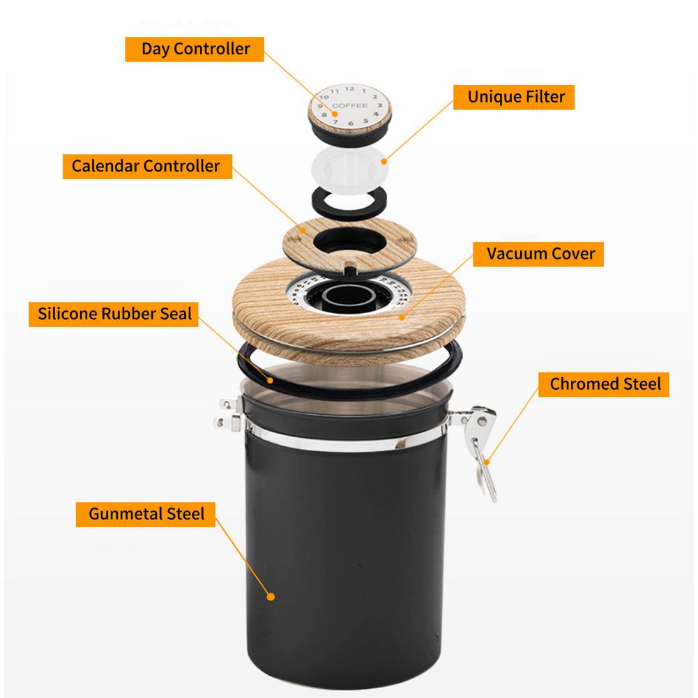 Airtight Coffee Canister with Scoop Airtight Coffee Canister with Scoop