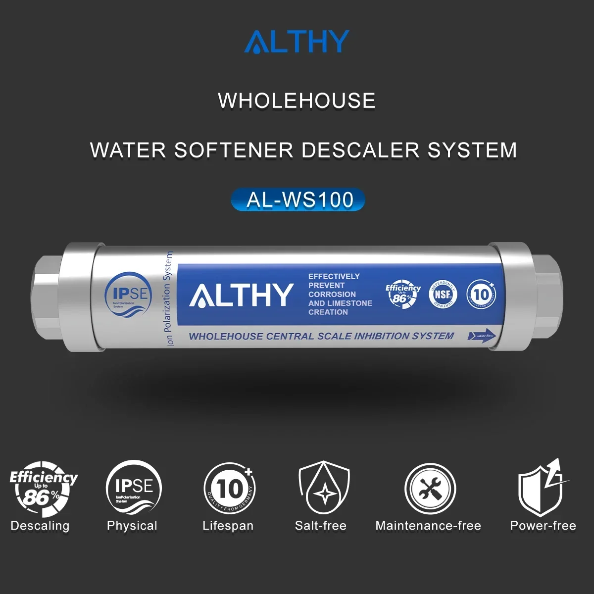 AL-WS100 Whole House Water Descaler Scale Inhibition Softener System Machine Anti Limescale Corrosion & Hard water AL-WS100 Whole House Water Descaler Scale Inhibition Softener System Machine Anti Limescale Corrosion & Hard water