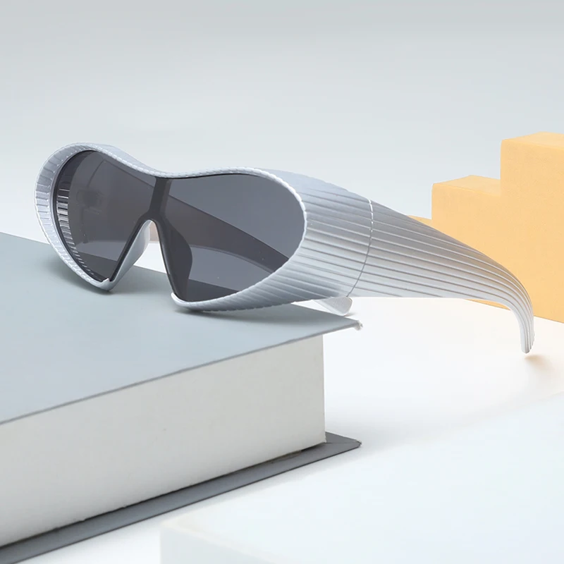 Alien Uv Resistant Sunglasses, Punk Goggles, Futuristic Y2k Large Frame Integrated Sunglasses Alien Uv Resistant Sunglasses, Punk Goggles, Futuristic Y2k Large Frame Integrated Sunglasses