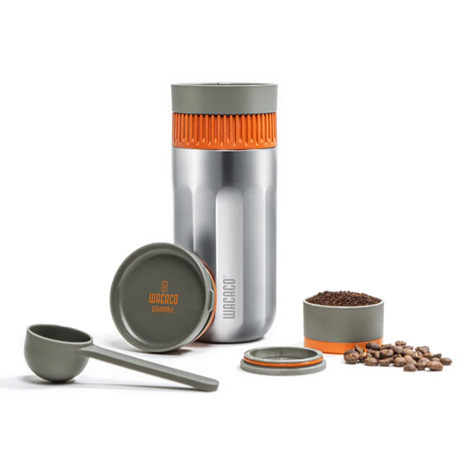 All-in-one Vacuum Pressured Portable Coffee Maker, Insulated Travel Mug, Hand Powered and Pressure Brewer