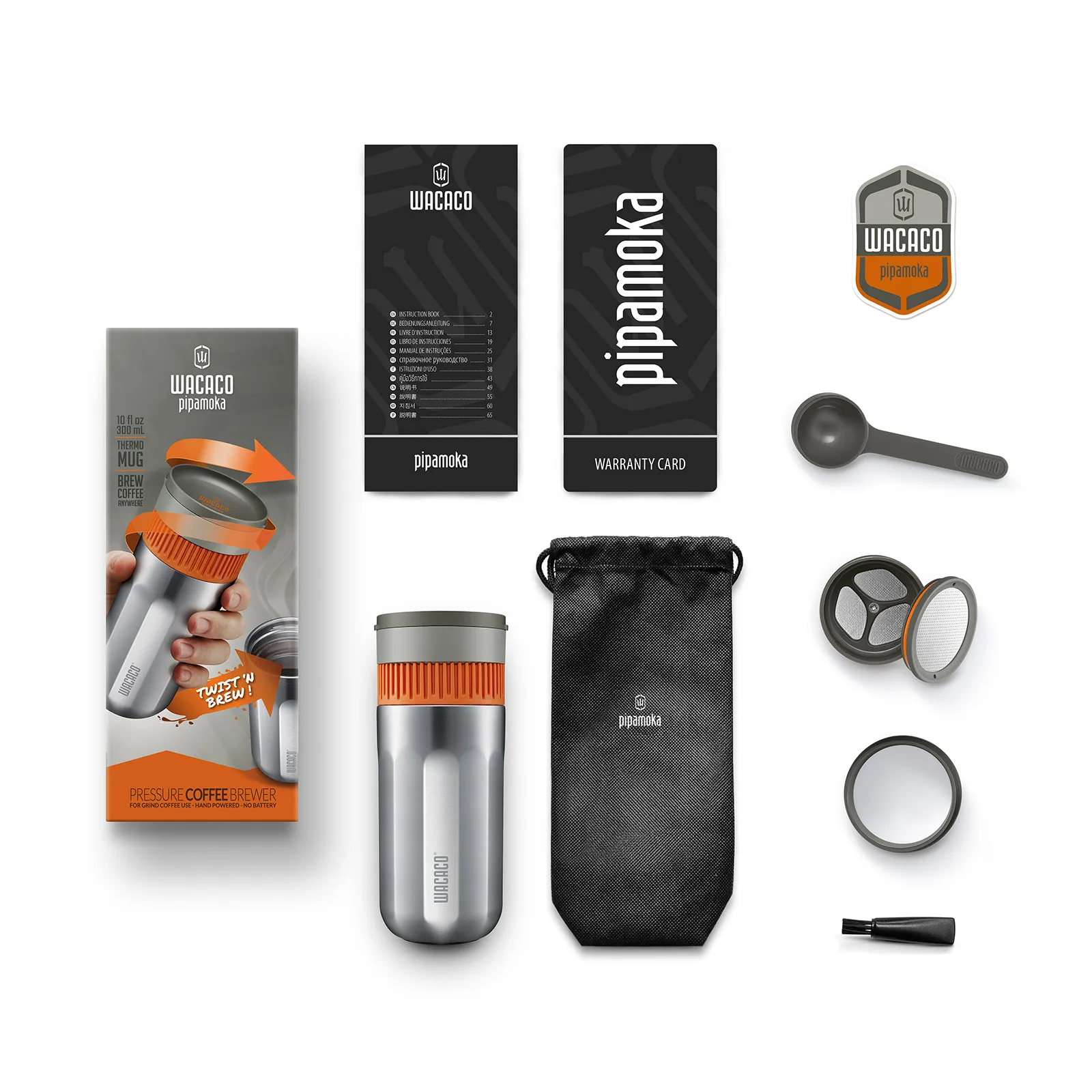 All-in-one Vacuum Pressured Portable Coffee Maker, Insulated Travel Mug, Hand Powered and Pressure Brewer