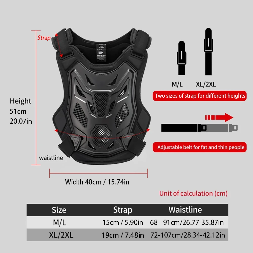 All Season Motocross Armor Vest Motorcycle Body Protection DH Dirt Bike MTB MX Chest Back Protector Moto Equipment for