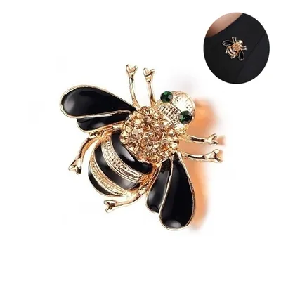 Alloy and Crystal Bee Pin Brooch