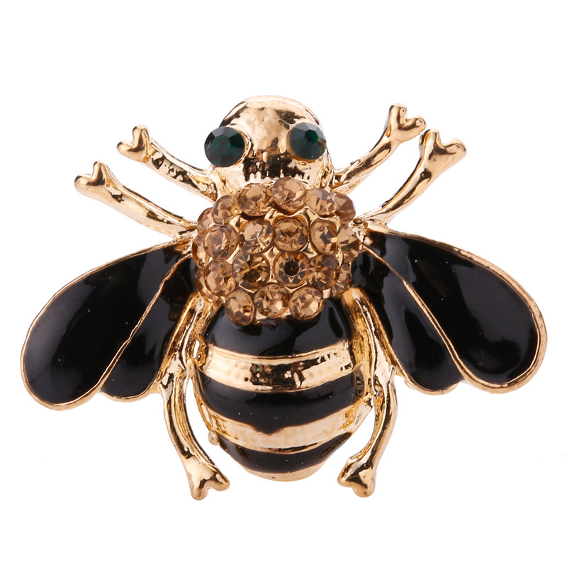 Alloy and Crystal Bee Pin Brooch