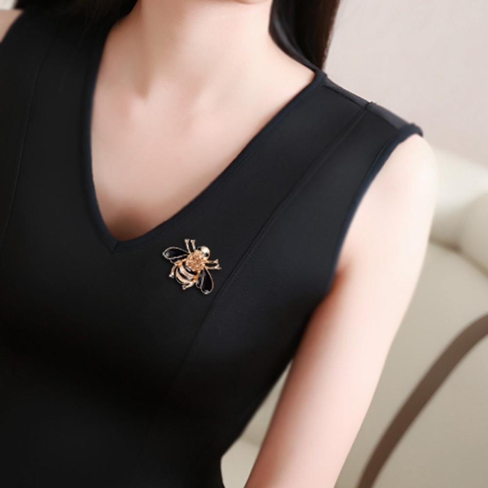 Alloy and Crystal Bee Pin Brooch